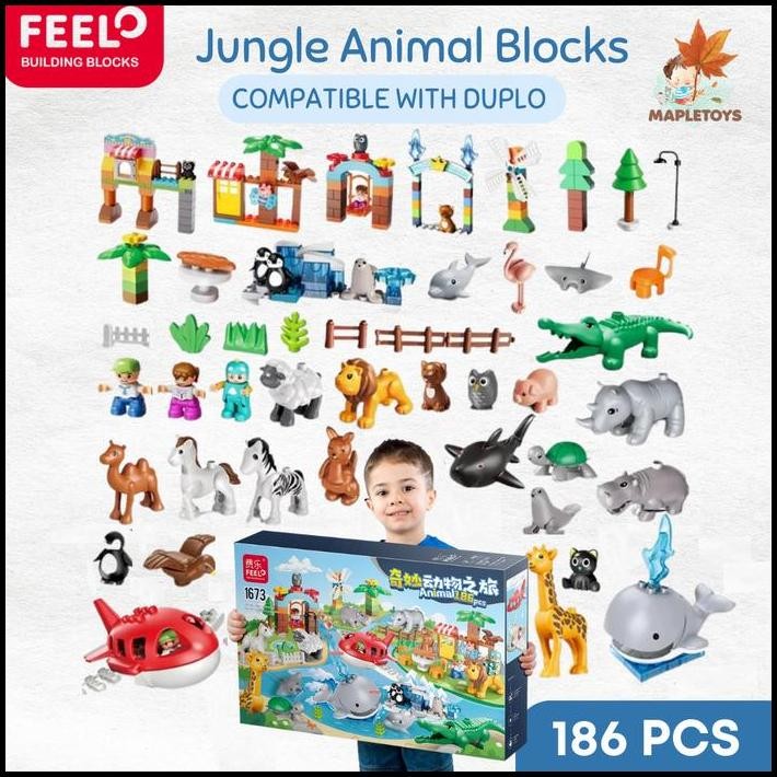 Feelo animal building blocks compatible with lego duplo