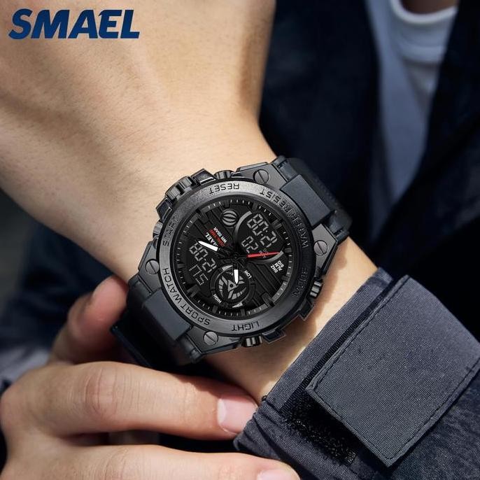 Jam Tangan Sport Analog Digital Pria Wanita Merk Smael 8115