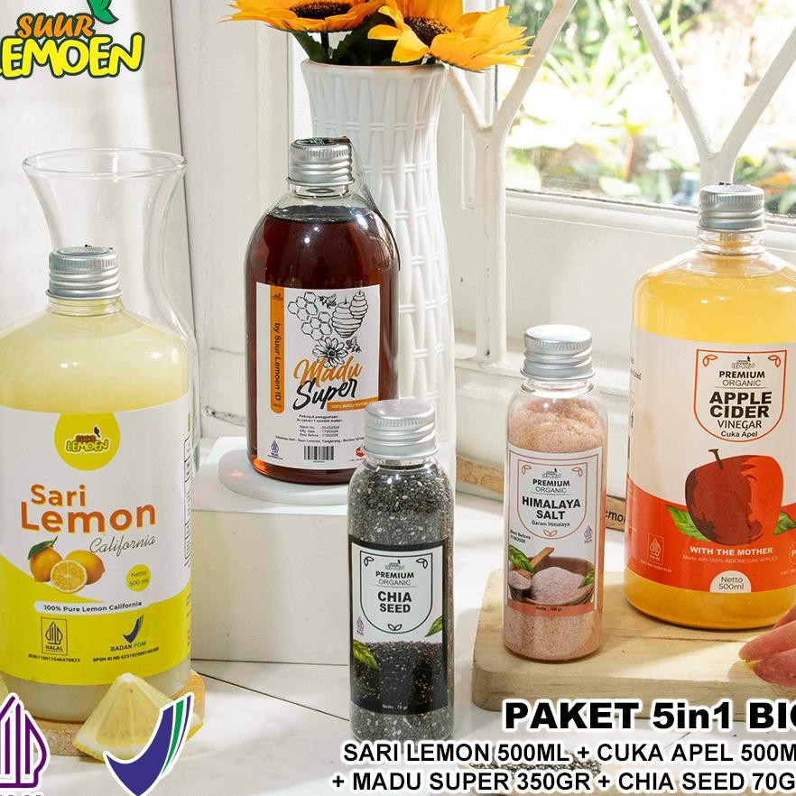 

Paket 5In1 Cuka Apel Sari Lemon 250Ml Chia Seed 70Gr Madu 350Gr Himalayan 100 Gr