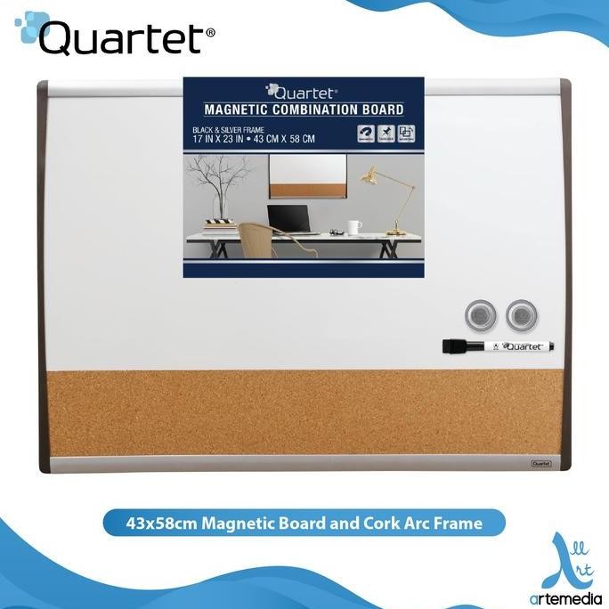 

TERMURAH - Quartet Whiteboard - Arcframe Combi 17'x23' (43cmx58cm)