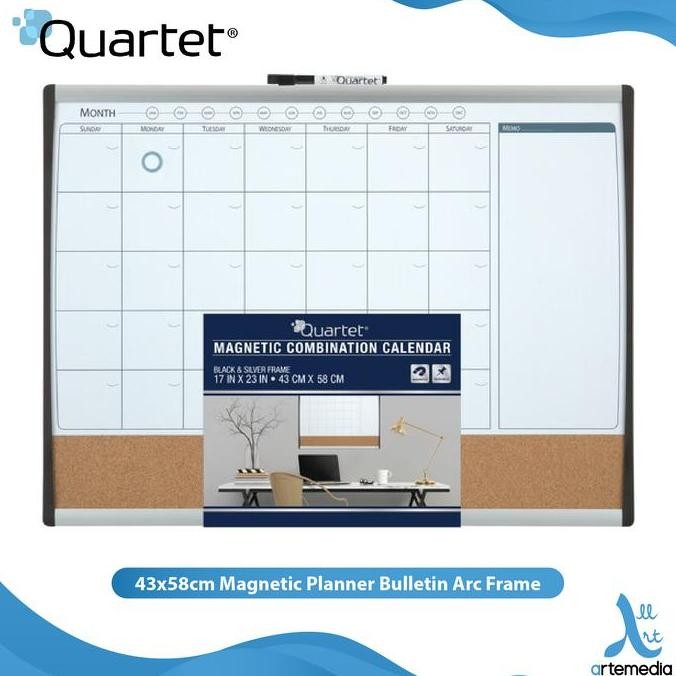

TERMURAH - Quartet Whiteboard - Archframe Planner Magnetic Board 17'x23' (43cmx58cm)
