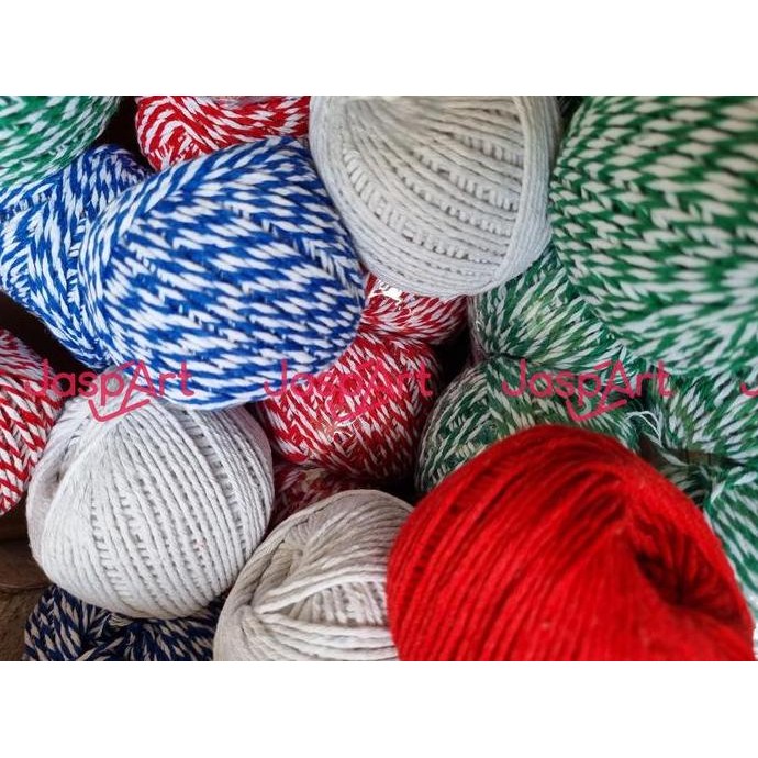

siap kirim] Tali hangtag 60 M bakers twine benang katun tali katun warna tali hampers pita kado tali rami