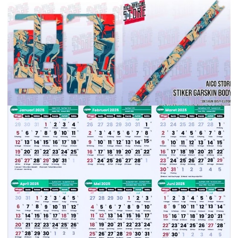 

Premium Cut - Kalender Baru Tahun 2025 B80 19 Garskin Stiker / Case Custom Terlaris 2PCS/ Fullbody