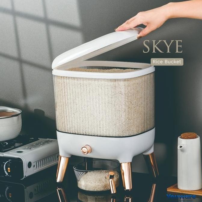 (COD LUAR JABODETABEK) YOUWARE - Skye Rice Container  Kontainer Beras  Kotak Beras Transparan  Wadah