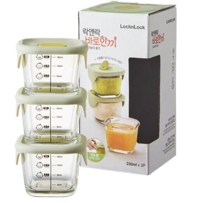 Lock and Lock Wadah MPASI Oven Glass Kaca Tebal 230ml / Food Container TA