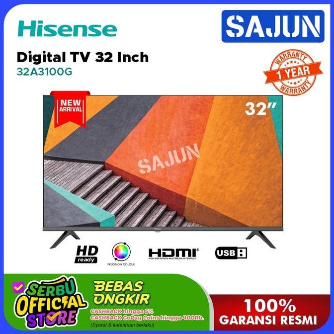 NEW Hisense LED TV 32 Inch 32A3100G HD Digital TV