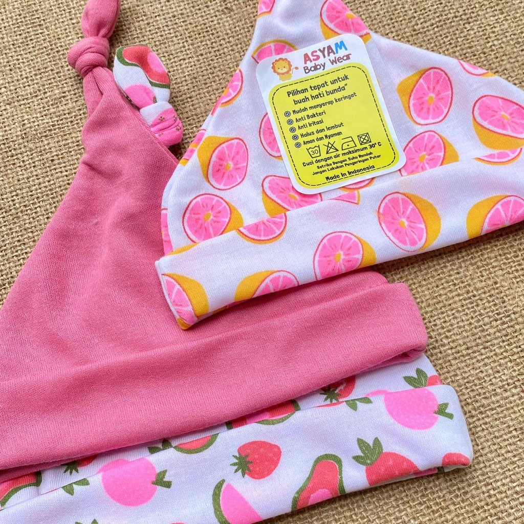 BBB Quality Premium 3 PCS Topi Bayi Baru Lahir Penutup Kepala Bayi Ciput Bayi ASYAM BABY