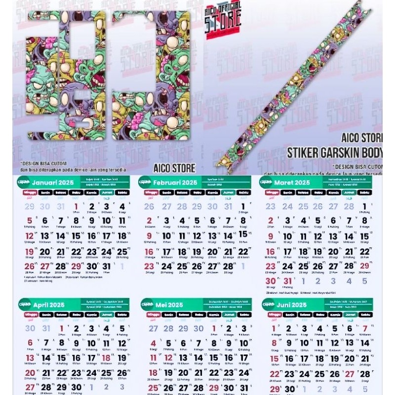 

Premium Cut - Kalender Baru Tahun 2025 B80 4 Garskin Stiker / Case Custom Terlaris 2PCS/ Fullbody