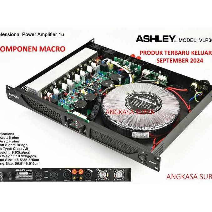 Promo Power Ashley VLP300 ORIGINAL Komponen Macro/Amplifier Ampli Ashley VLP 300 Komponen Makro Clas