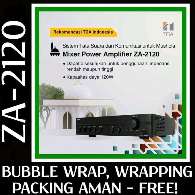 Promo Power Mixer Amplifier Toa ZA-2120 120 Watt  Amplifier Masjid Mushola Original Garansi Resmi CO