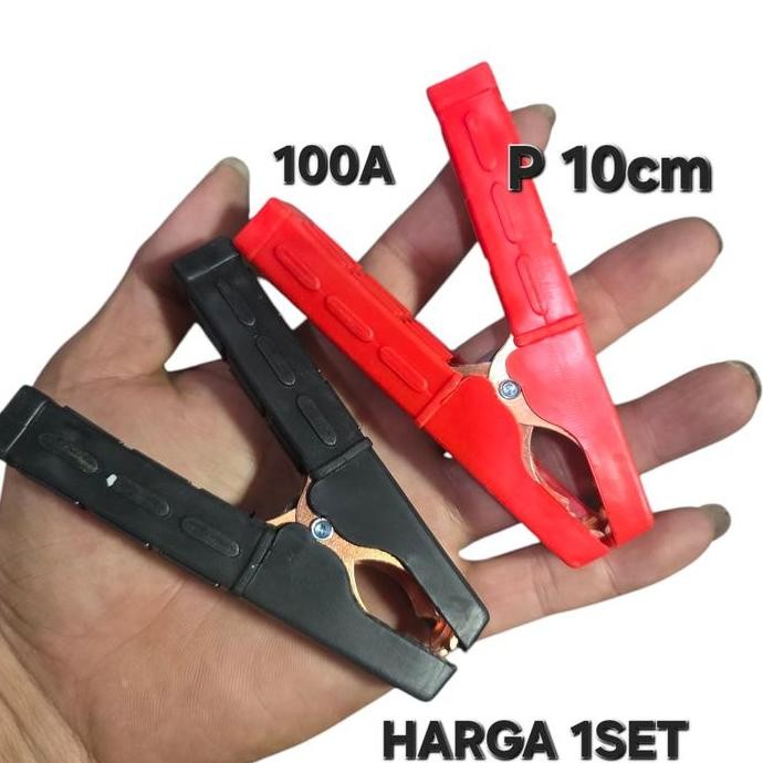 ( CLIP JEPIT ACCU JUMBO 1SET ) JEPITAN CAPIT KLEP AKI BATRE BATERAI MOBIL BUAT KABEL JUMPER MOBIL MO