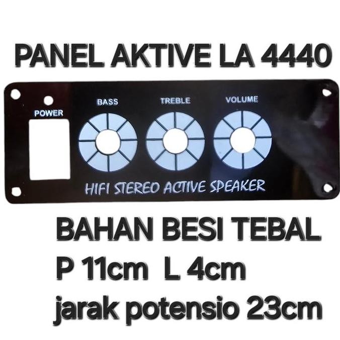 PANEL PAPAN BESI PLAT SPEAKER AKTIVE AKTIFE AKTIF LA 4440 LA4440 STEREO PLATINUM 3 POTENSIO 3 LUBANG
