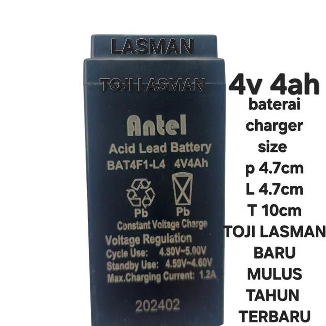 BATU BATERAI AKI KERING CARGER 4V 4VOLT 4000MAH 4 V VOLT 4000 MAH