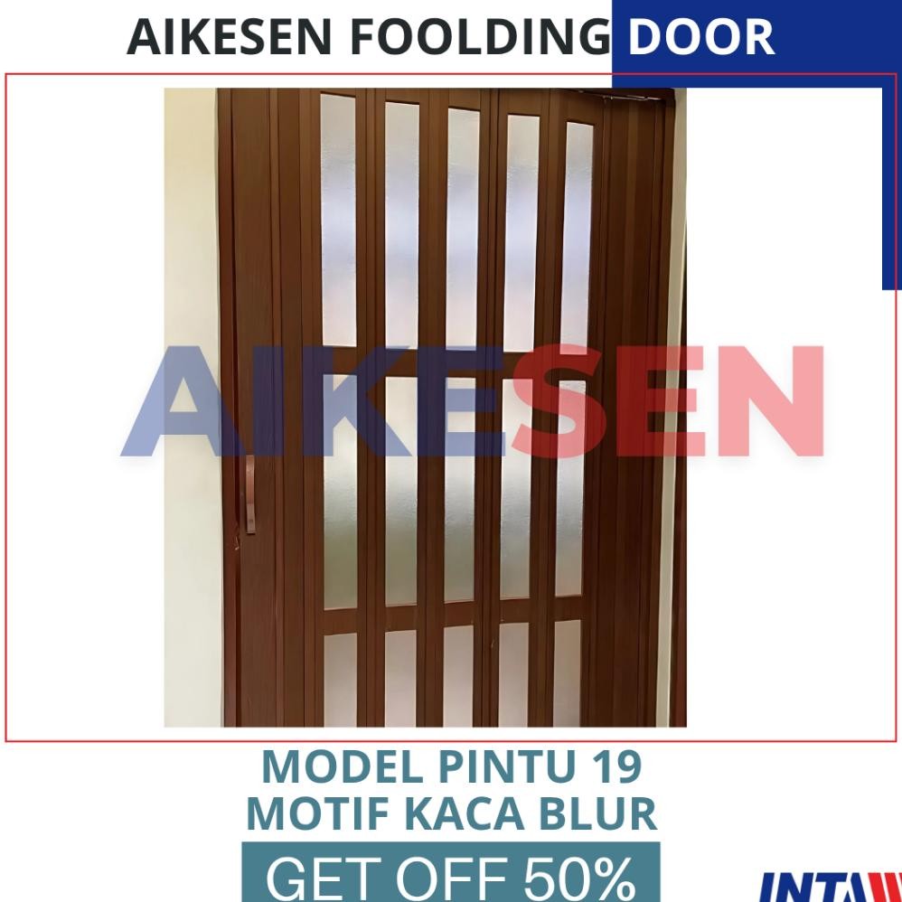 PINTU LIPAT PVC KACA MOTIF BLUR / PENYEKAT RUANGAN MINIMALIS MODERN / PINTU KAMAR MANDI /PINTU LIPAT