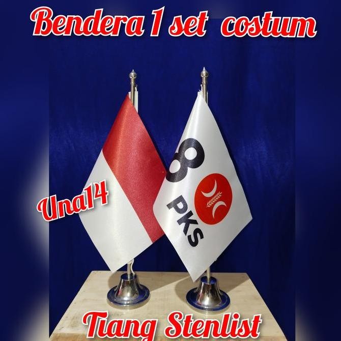 

bendera meja kantoran( costum) kantoran dan partai pakai tiang stenlist murah