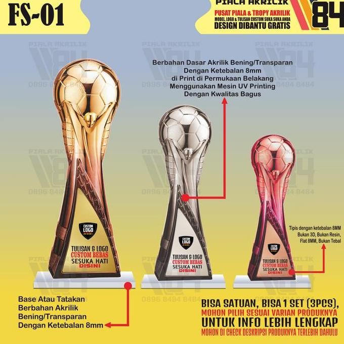 Baru PIALA BOLA, PIALA FUTSAL, PIALA TROFEO, TROPY BOLA, TROPI FUTSAL FS-02