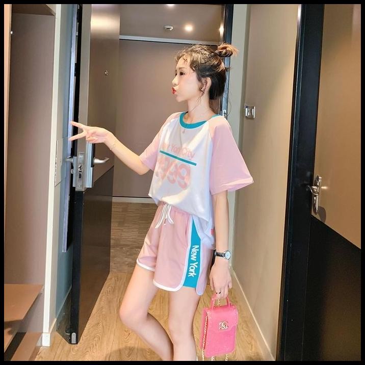 KSE-06 set setelan baju olahraga wanita pendek korea jepang kpop idol