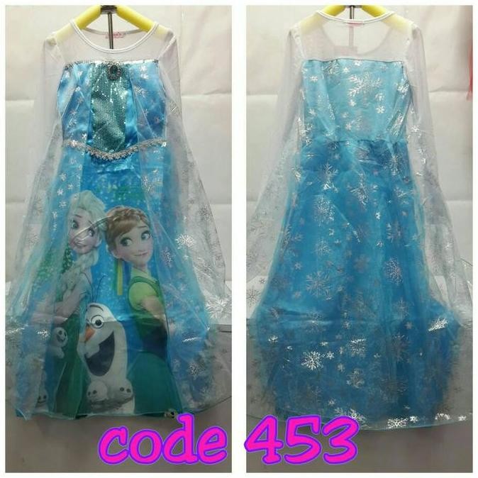 NEW  Baju Dress Kostum Frozen Gambar Elsa dan Anna