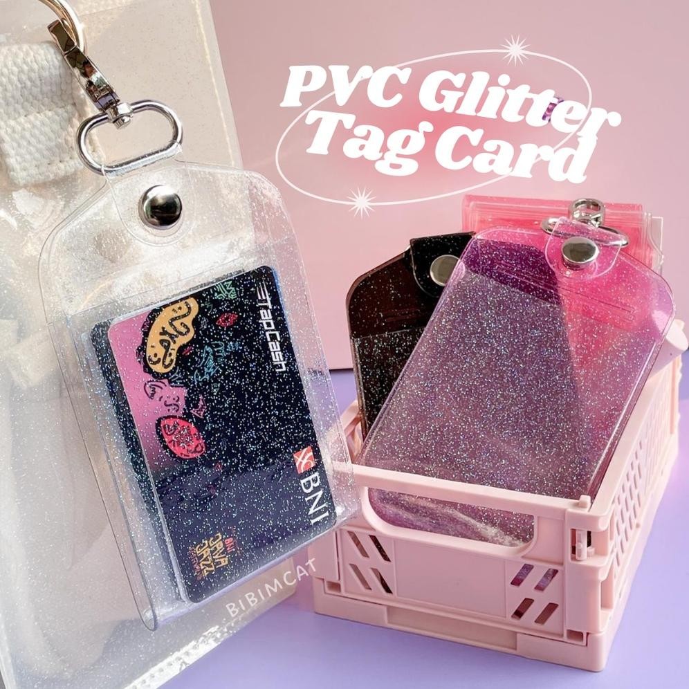 

Readyy!! PVC Glitter Tag Card / Gantungan Tas Kartu ID Card Holder