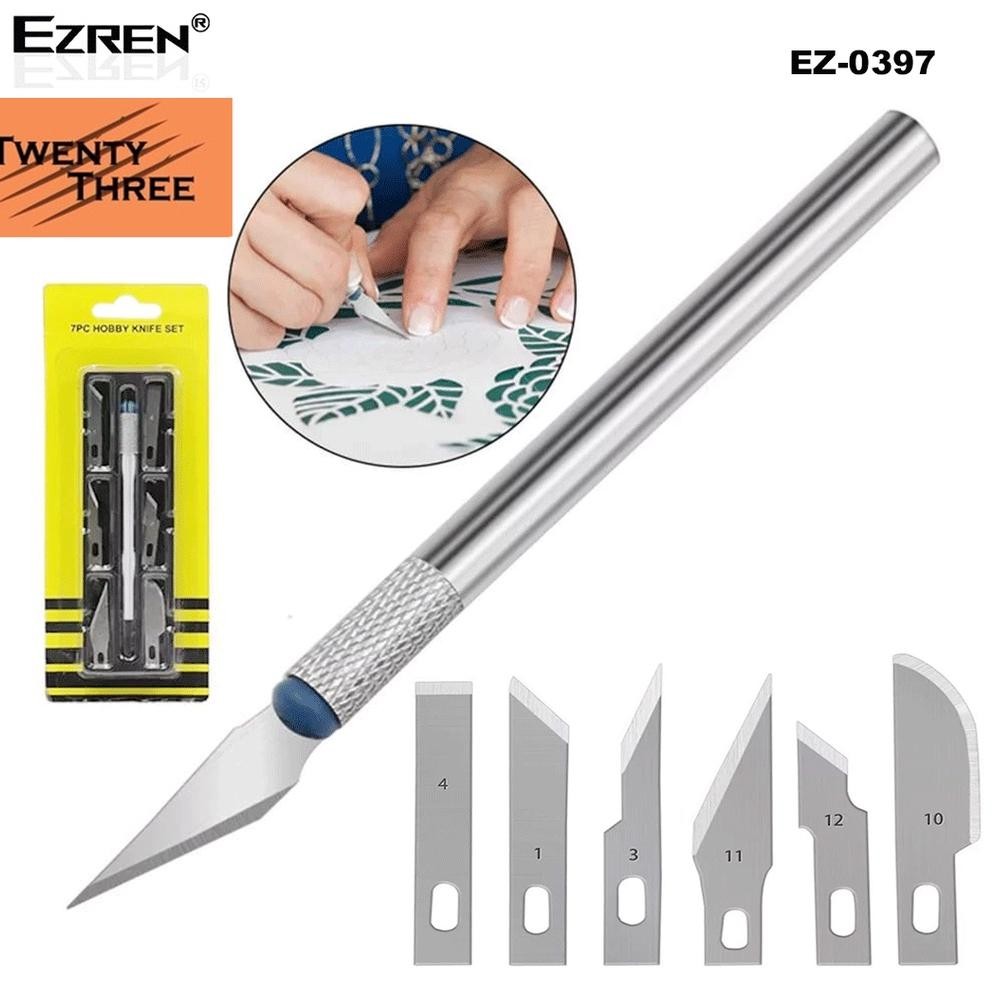 

Readyy!! Ezren Pisau Acrylic Akrilik Kayu Set 7 in 1 Pisau Ukir Pahat Knife Art