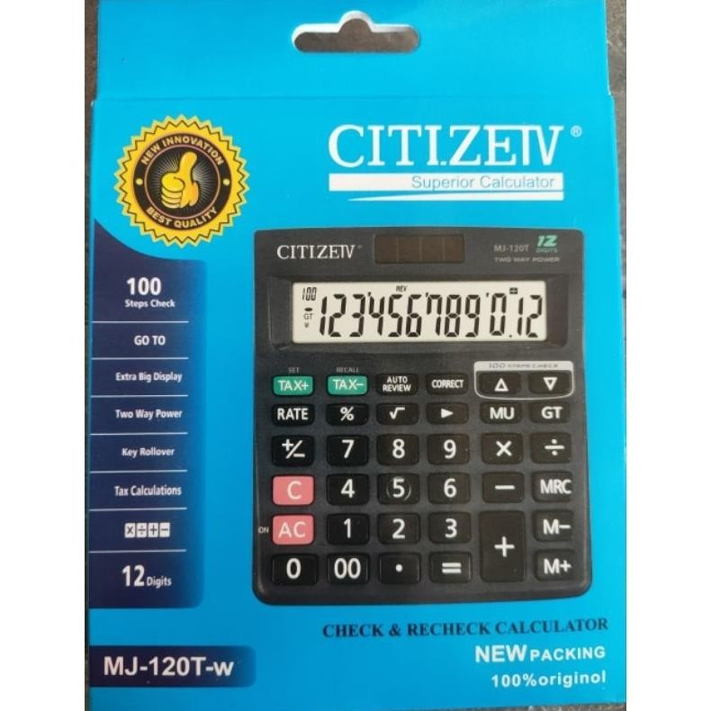 

Readyy!! Kalkulator CT-120T kalkulator 12digit/2power energy/112 STEPS (khusus dagang/bisnis)