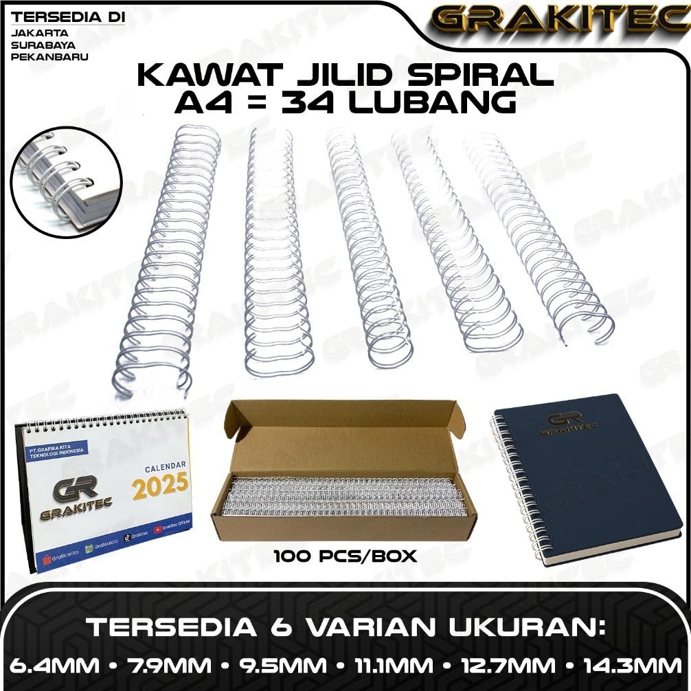 

Hot Sale Ring Kawat Spiral Jilid Spiral A4 3:1 | 34 lubang !