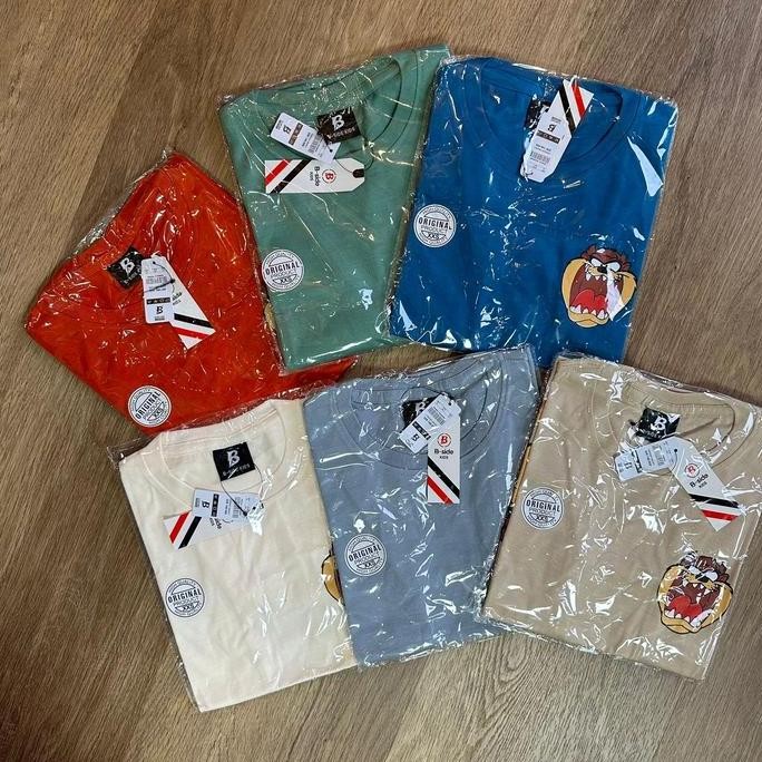 PAKET KAOS 6 PCS KAOS ANAK 3-8 TAHUN SERI WARNA Katun distro motif semi  nyaman  oblong  keren  baju