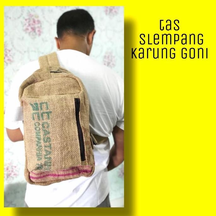 tas slempang karung goni