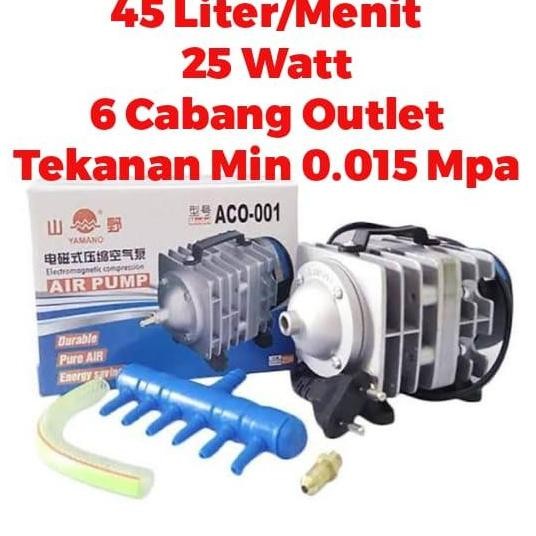 Yamano Aco 001 - Mesin Aerator Pompa Udara Gelembung Air Kolam Ikan Filter Aquarium Aquascape Aco-00
