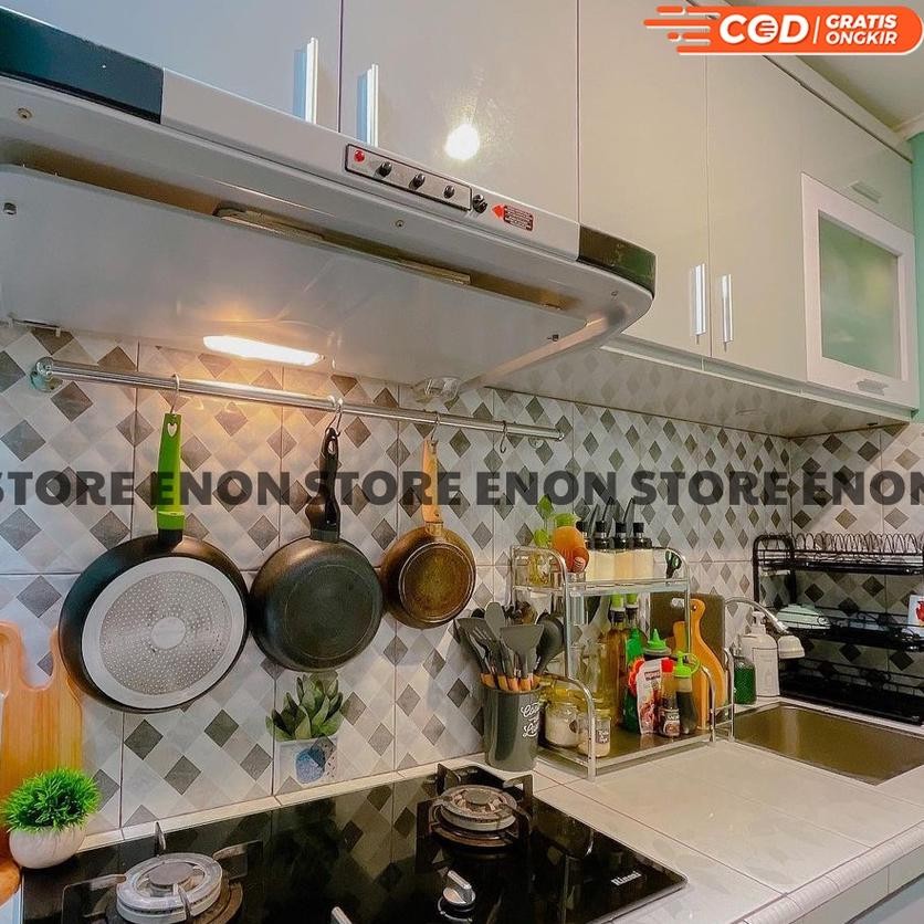 Ready Gantungan Cantolan Wajan Kuali Sutil Panci Stainless Tempel Dinding Rak Perlengkapan Dapur Ser