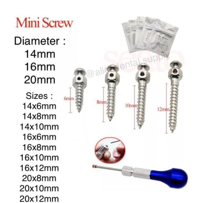 Original Implan Mini Screw Orthodontic - Implan Gigi Ortho Braces dengan Driver