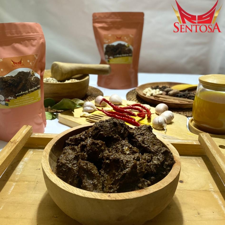 

Rendang Daging Sapi Sentosa Makanan Kemasan Lauk N Siap Saji Halal 250 Gram