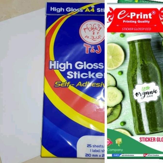 

Baru Sticker Glossy Label A4 - Kertas Stiker Mengkilap Printer Inkjet
