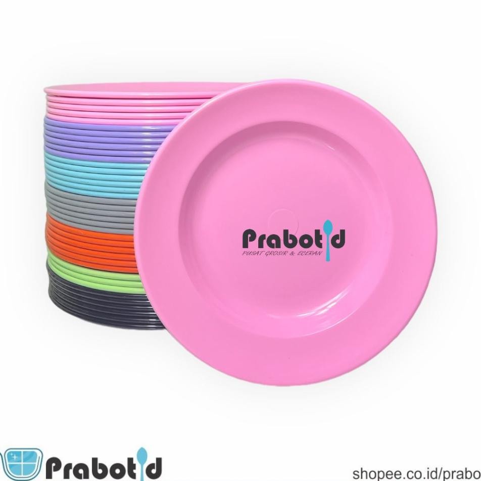 Prabotid Piring Melamin 9 Inch 6 Pcs Piring Melamin Tebal Piring Melamin Pink Piring Melamin Ungu