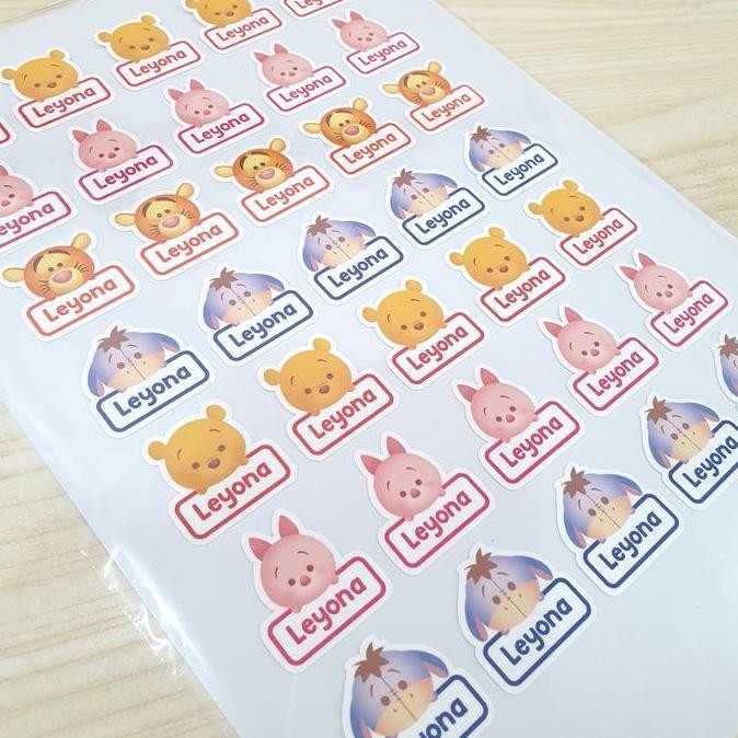 

Baru Stiker Nama Anak Mickey Minnie Tsum Tsum - Label Lucu Waterproof