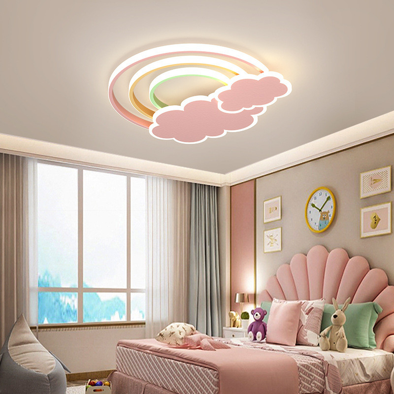 HOT SALE Lampu Plafon Kamar Anak Lampu hias kartun kamar tidur bentuk awan pelangi lampu hias plafon