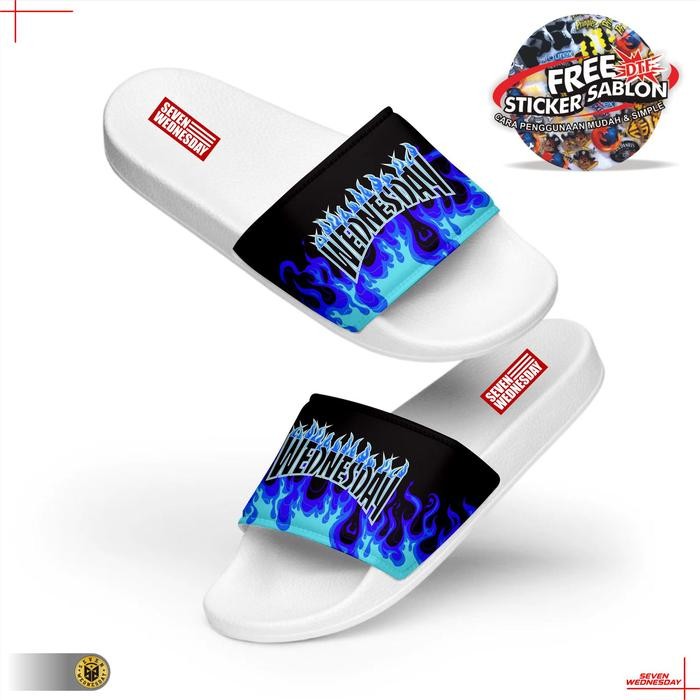 Sandal Slip On Cowok Distro Dewasa Sandal Karet Pylon Pria Wanita Shoes Selop Hitam Putih
