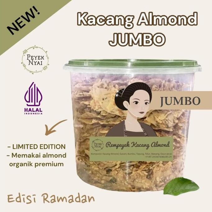 

Peyek Nyai - Rempeyek Kacang Almond (Toples 10L) Jumbo #Gratisongkir