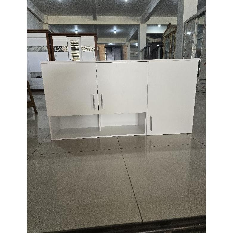 ''Terlaris" Kitchen Set Minimalis Atas 3 Pintu Lemari Gantung Dapur Minimalis Warna Putih 3Pt Murah 