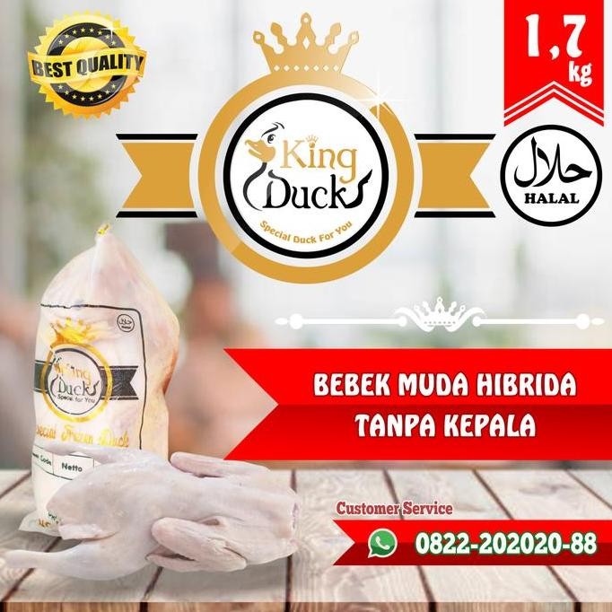

Bebek ( Daging Hibrida) Bossbebek Kingduck Tanpa Kepala 1,7 Kg #Gratisongkir