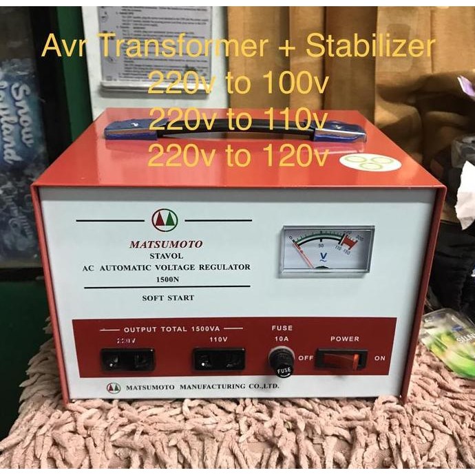 Avr Transformer + Stabilizer 1500W 220V Ke 120V 220V Ke 110V 220V Moto