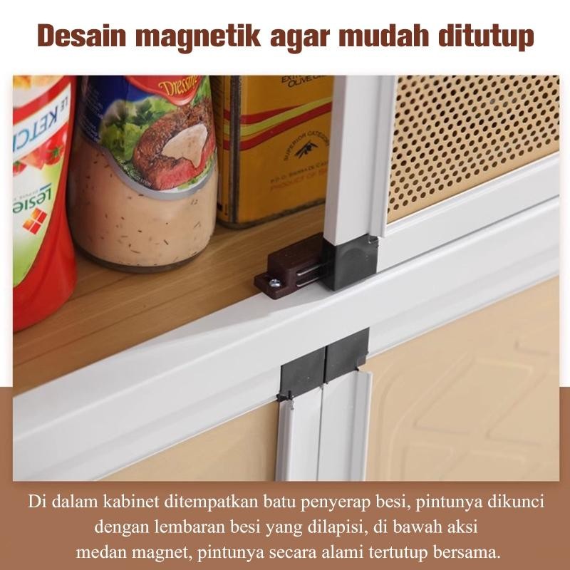 Lemari Meja Kompor Gas, Lemari Penyimpanan Dapur Multifungsi, Rak Stainless Steel