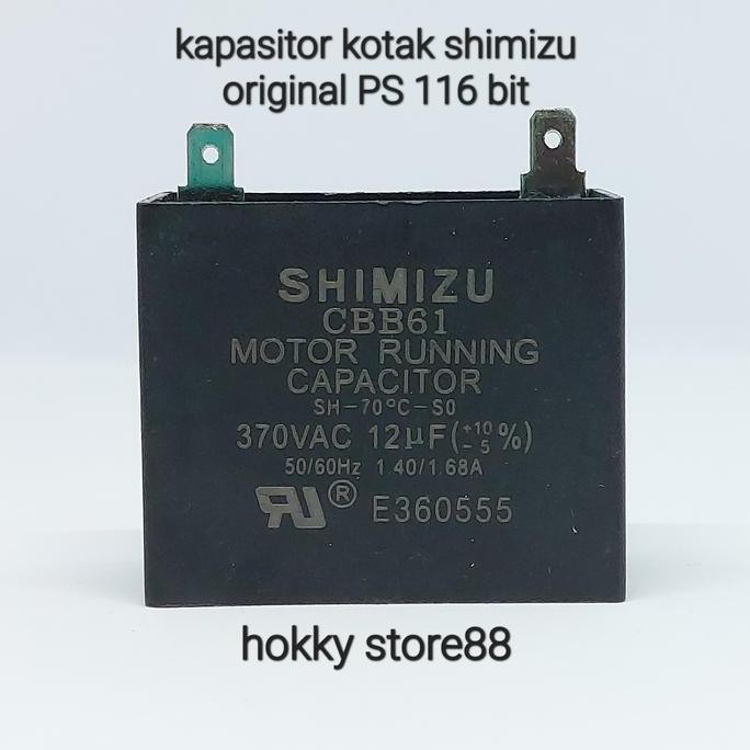 DISKON! KAPASITOR KOTAK SHIMIZU 12UF 370V - CAPASITOR POMPA AIR PS 116 BIT ORIGINAL