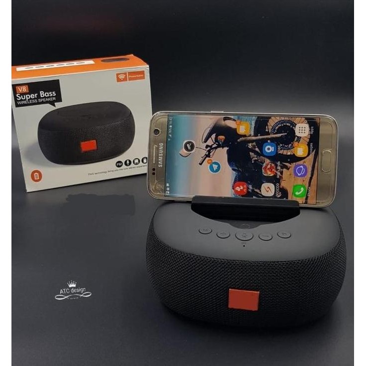 DISKON SPEAKER PORTABLE JBL V8 BLUETOOTH MP3 FM SUPER BASS - WIRELESS ORIGINAL