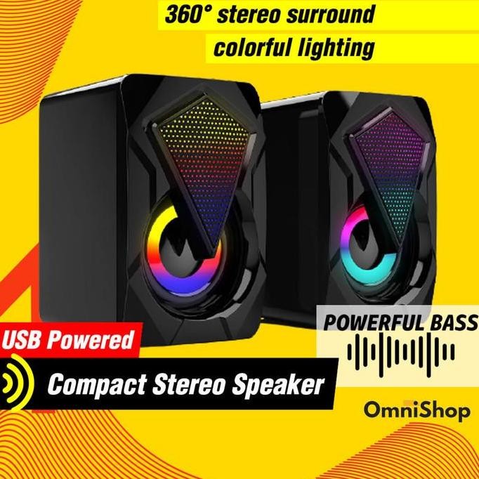 DISKON SPEAKER USB A11 MINI AKTIF BASS RGB GAMING UNTUK PC KOMPUTER LAPTOP