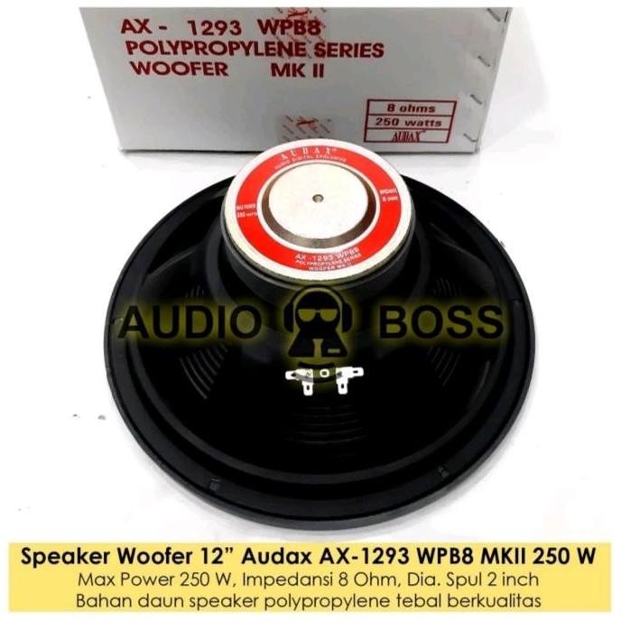 DISKON SPEAKER WOOFER AUDAX AX-1293 WPB8 MKII 12 INCH 250W ORIGINAL