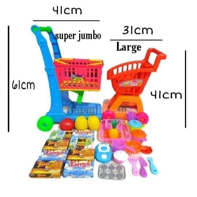 DISKON MAINAN SUPERMARKET ANAK JUMBO / TROLLY BELANJA MAINAN ANAK KERANJANG DORONG