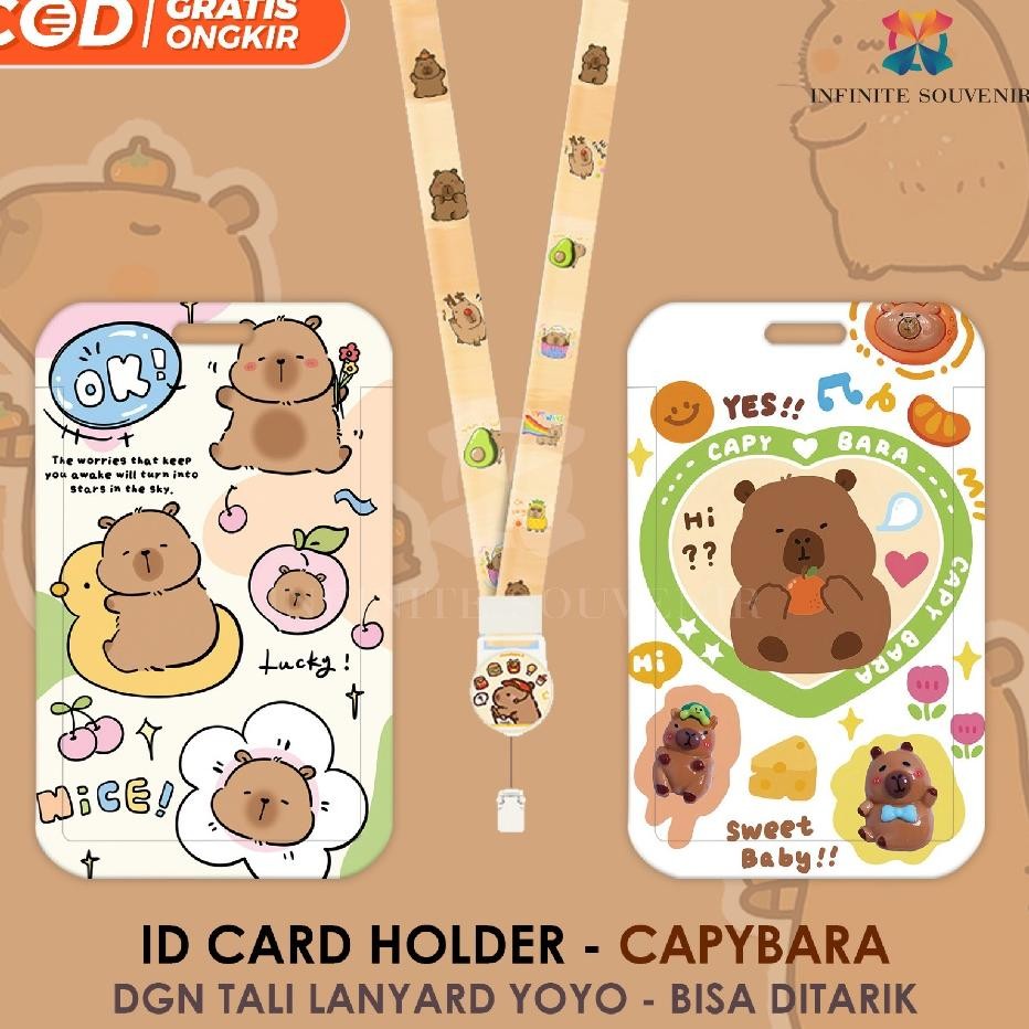 

N017 Id Card Holder Tali Yoyo Capybara Nametag Yoyo Kapibara Card Holder Yoyo Lucu Masbro Card Holder Tali Bisa Ditarik
