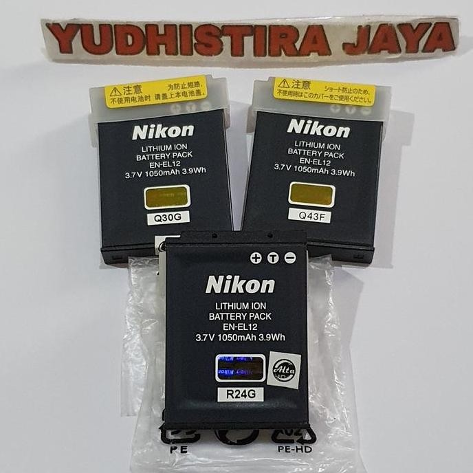 baterai Nikon EN-EL12 Original 100% for Nikon Coolpix AW-Serie,S-Serie Terlaris