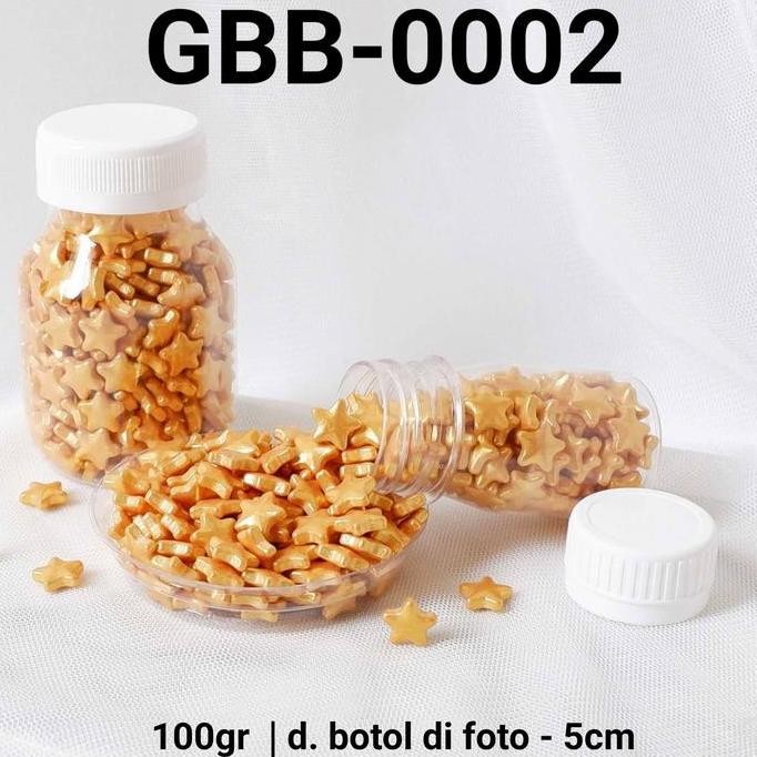

_^_^_^] GBB-0002 Sprinkles sprinkle sprinkel 100gr 100 gram bintang emas gold